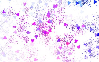 Light Blue, Red vector pattern with random forms.