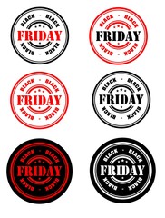 BLACK FRIDAY, BLACK AND WHITE SILHOUETTE STAMP