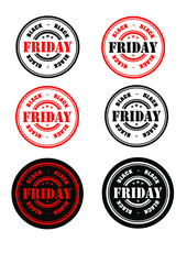 Obraz premium BLACK FRIDAY, BLACK AND WHITE SILHOUETTE STAMP