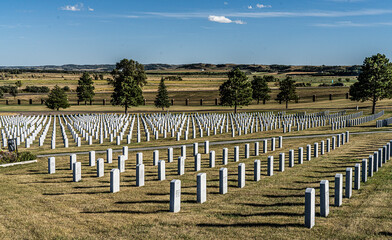 Fototapeta na wymiar North Dakota Veterans Cemetery in Mandan ND.