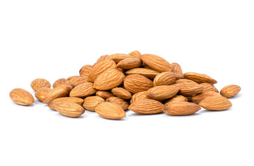 almonds on white background