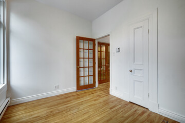 Real estate photography - Empty renovated apartment in Montreal. Old French style 6x plex in old part of Montreal 