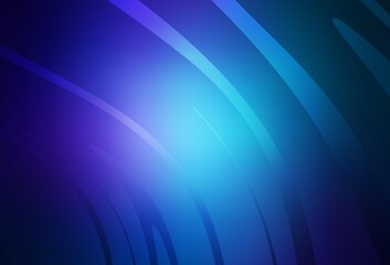 Dark BLUE vector backdrop with curved lines.