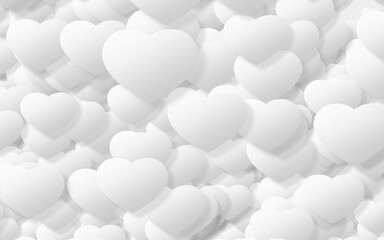Fototapeta premium Paper art of White heart on a white background. valentine's day...