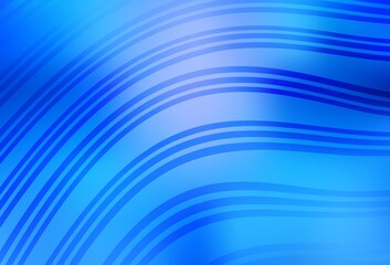 Light BLUE vector background with curved lines.