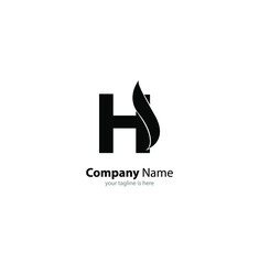 The simple elegant logo of letter H with white background