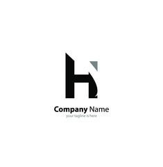 The simple elegant logo of letter H with white background