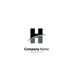 The simple elegant logo of letter H with white background