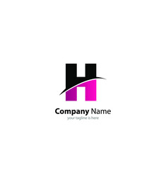 The simple elegant logo of letter H with white background