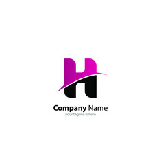 The simple elegant logo of letter H with white background