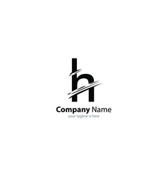 The simple elegant logo of letter H with white background
