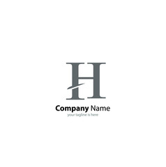 The simple elegant logo of letter H with white background