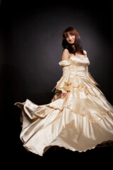 Fototapeta premium young princess wearing white dress