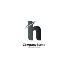 The simple elegant logo of letter H with white background