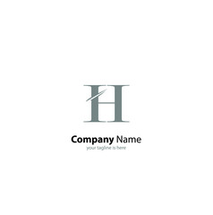 The simple elegant logo of letter H with white background