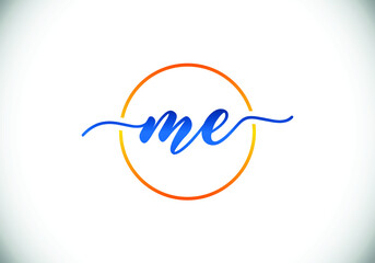 Initial Monogram Letter M E Logo Design Vector Template. M E Letter Logo Design
