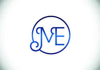 Initial Monogram Letter M E Logo Design Vector Template. M E Letter Logo Design
