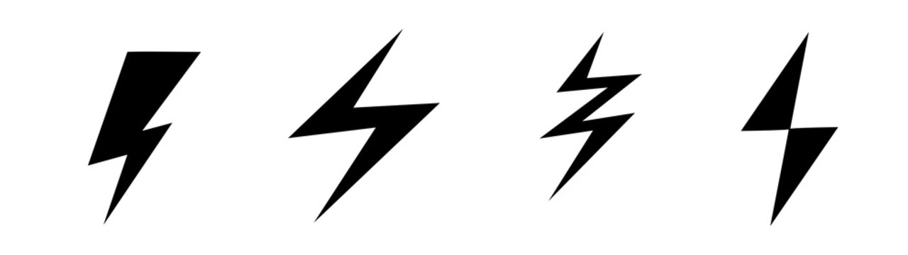 Simple icon storm or thunder and lightning strike isolated