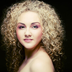 Fototapeta premium blonde with curly hair