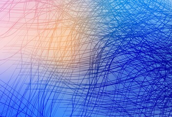 Light Pink, Blue vector background with wry lines.