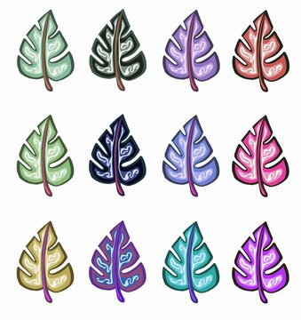 Seamless pattern with stylized leaves. hand drawn illustration.