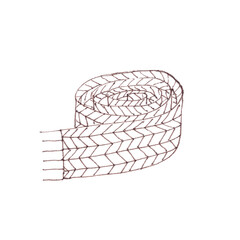 knitted scarf, graphic black and white pattern on a white background