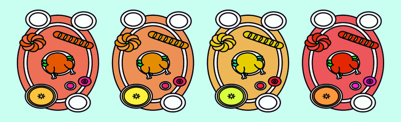 set of food thanks giving element with various models. vector illustration isolated on blue background