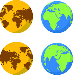 set of globe illustrations