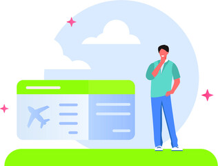 person buy a ticket plane