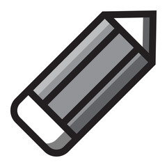 Monochrome pencil colored stationary school flat icon vector illustration