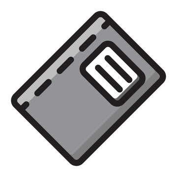 Monochrome notebook colored stationary school flat icon vector illustration