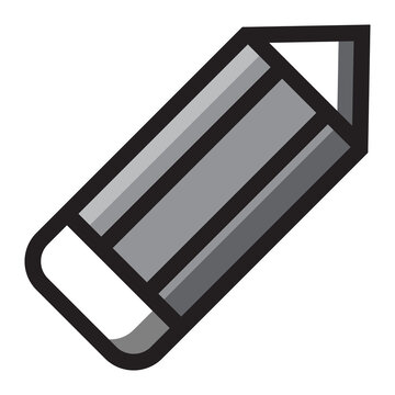 Monochrome pencil colored stationary school flat icon vector illustration