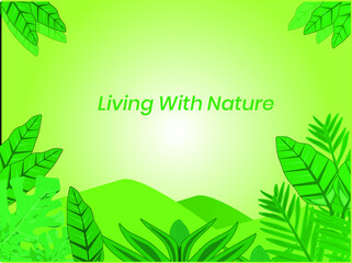 green background with natural foliage