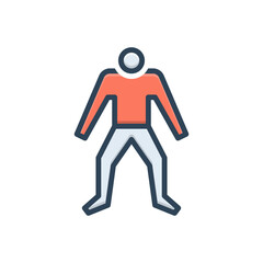 Color illustration icon for human