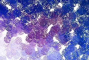 Dark Pink, Blue vector background with abstract shapes.