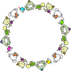 vector cartoon pets background