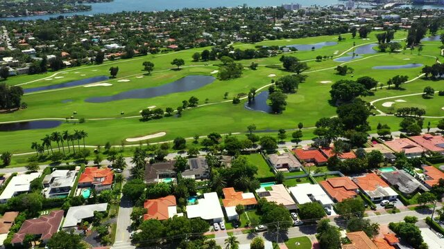 Normandy Shores Miami Beach homes on golf course landscape