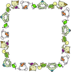 Fototapeta premium vector cartoon pets background