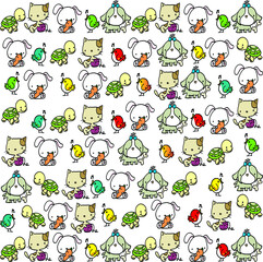 vector cartoon pets background