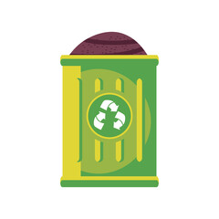 earth inside recycle trash detailed style icon vector design