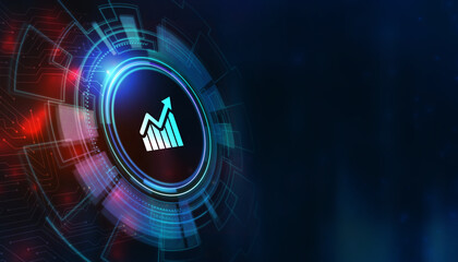 Business, Technology, Internet and network concept. Financial Graph. Stock Market chart. Forex Investment.