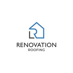 Modern and sophisticated roof renovation company logo