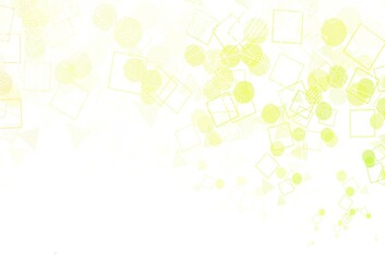 Light Green, Red vector backdrop with lines, circles, rhombus.