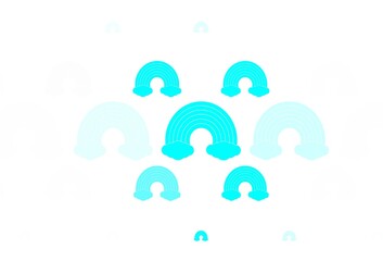 Obraz premium Light BLUE vector template with rainbow signs.