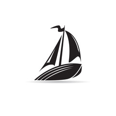 sailing vessel icon vector on white background
