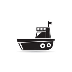 fishing boat icon vector on white background
