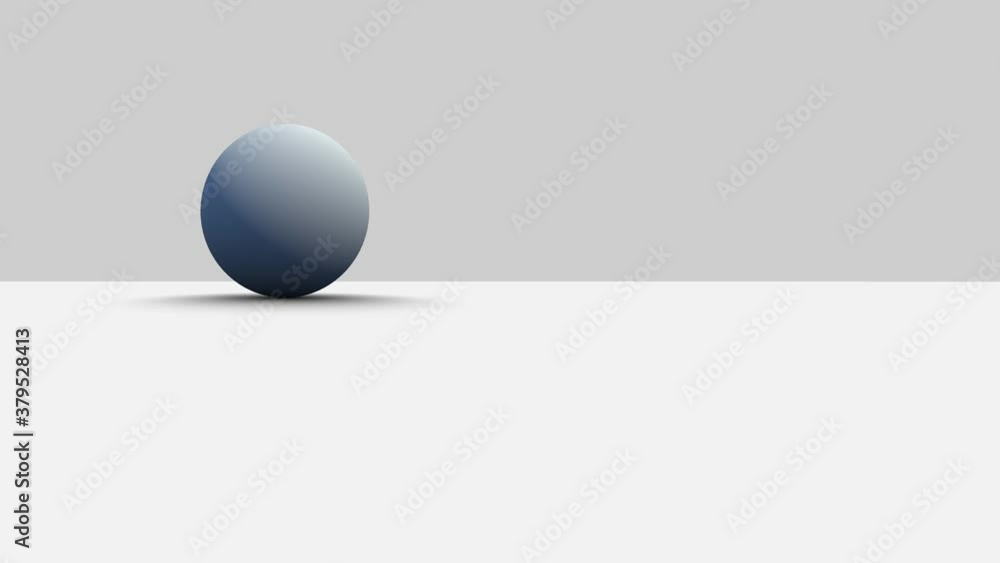Poster simple pan looping around near a single standing sphere