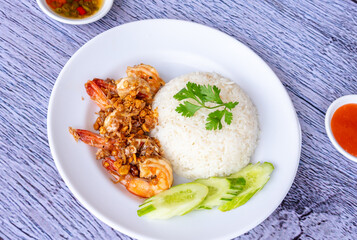 Thai Food Mixes of Noodles and Rice Dishes 