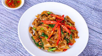 Thai Food Mixes of Noodles and Rice Dishes 