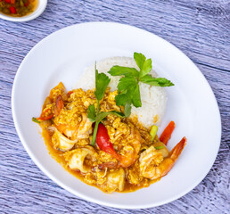 Thai Food Mixes of Noodles and Rice Dishes 